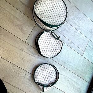 Circular cosmetic luggage bags (3) trio large, medium and smallFairycore woodsy